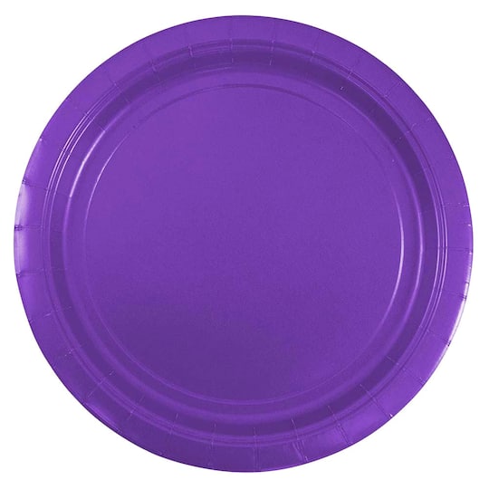 JAM Paper 9" Purple Paper Party Plates, 50ct.
